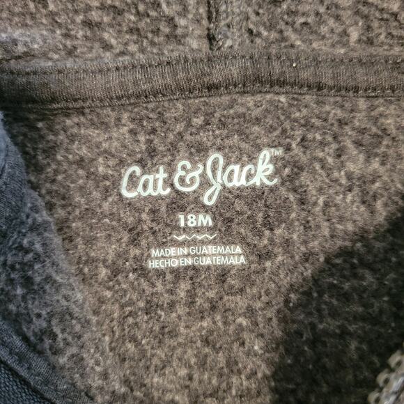 Cat & Jack Gray Zip Up Hooded Sweater Size 18 Months - Picture 4 of 5